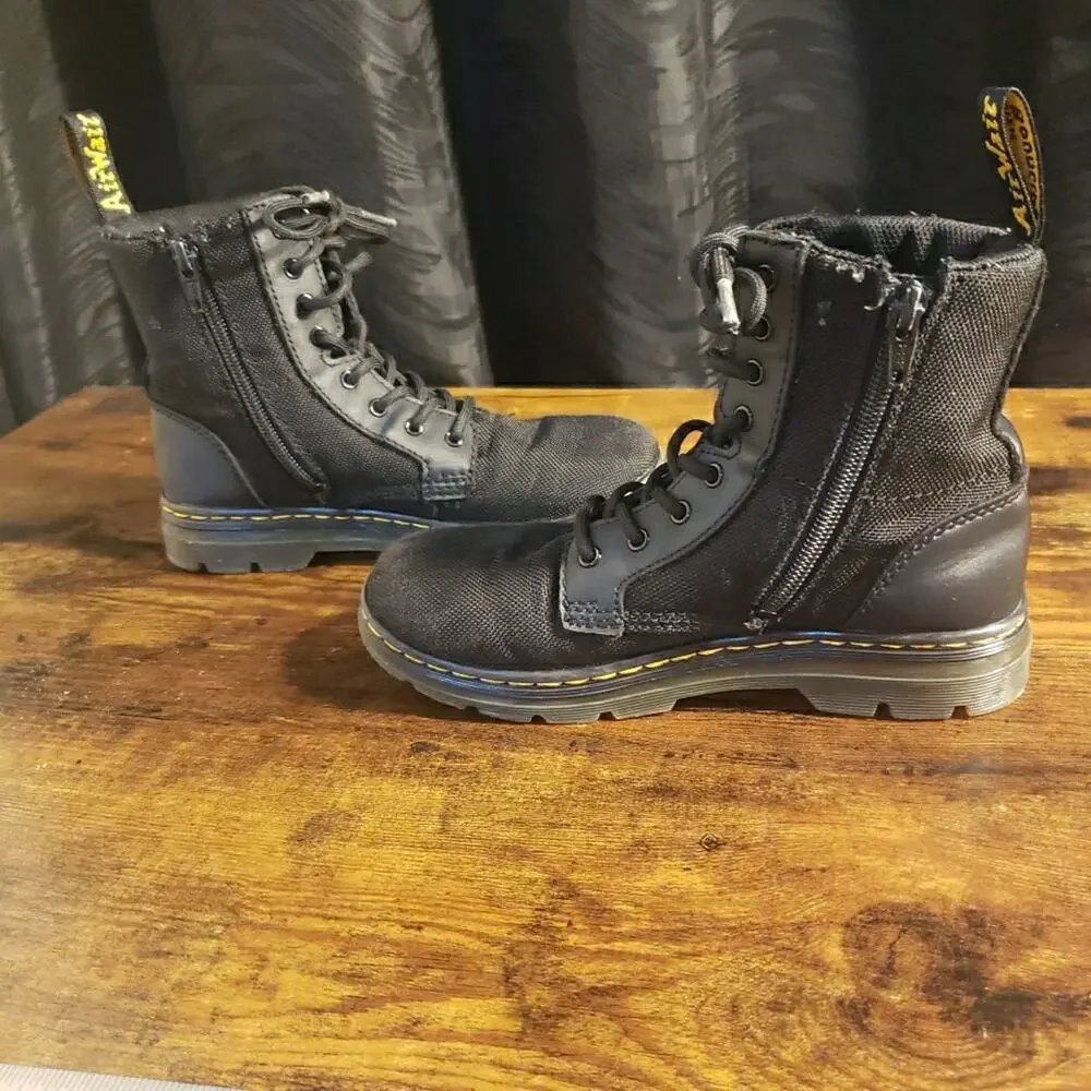 Dr. Martens Docs Doc Martens Combs J Combat Rebel Boot Black Girls Size 2 Kids